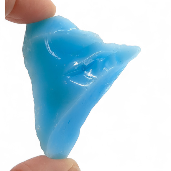 Satin Blue Art Glass Cullet Glowing Manganese #4GS34 - Picture 6 of 7